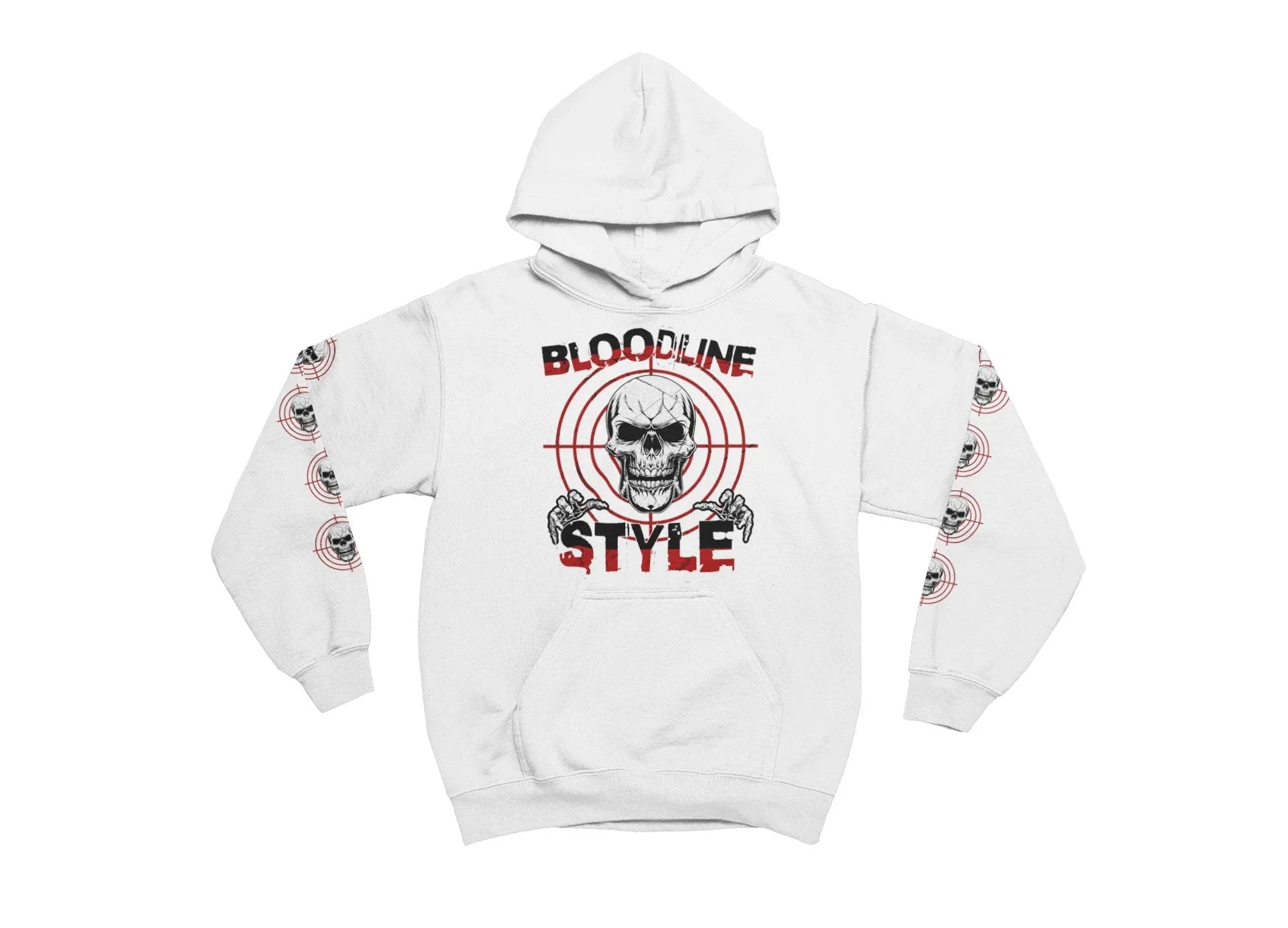 Bloodline Style Skull Hooded Sweatshirt - Bloodline Streetwear LLC